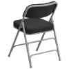 2 Pk. TYCOON Series Premium Curved Triple Braced & Double Hinged Black Pin-Dot Fabric Metal Folding Chair