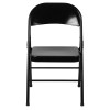 2 Pk. TYCOON Series Double Braced Black Metal Folding Chair
