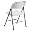 TYCOON Series White Plastic Folding Chairs | Set of 2 Lightweight Folding Chairs with Gray Frame