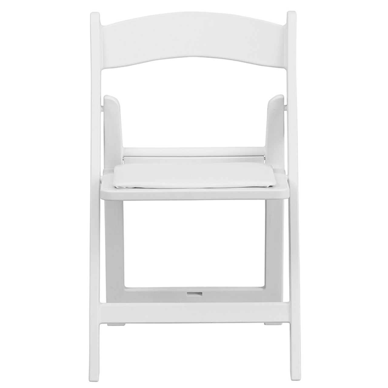 White Resin Padded Folding Chair Rental, White Cushion