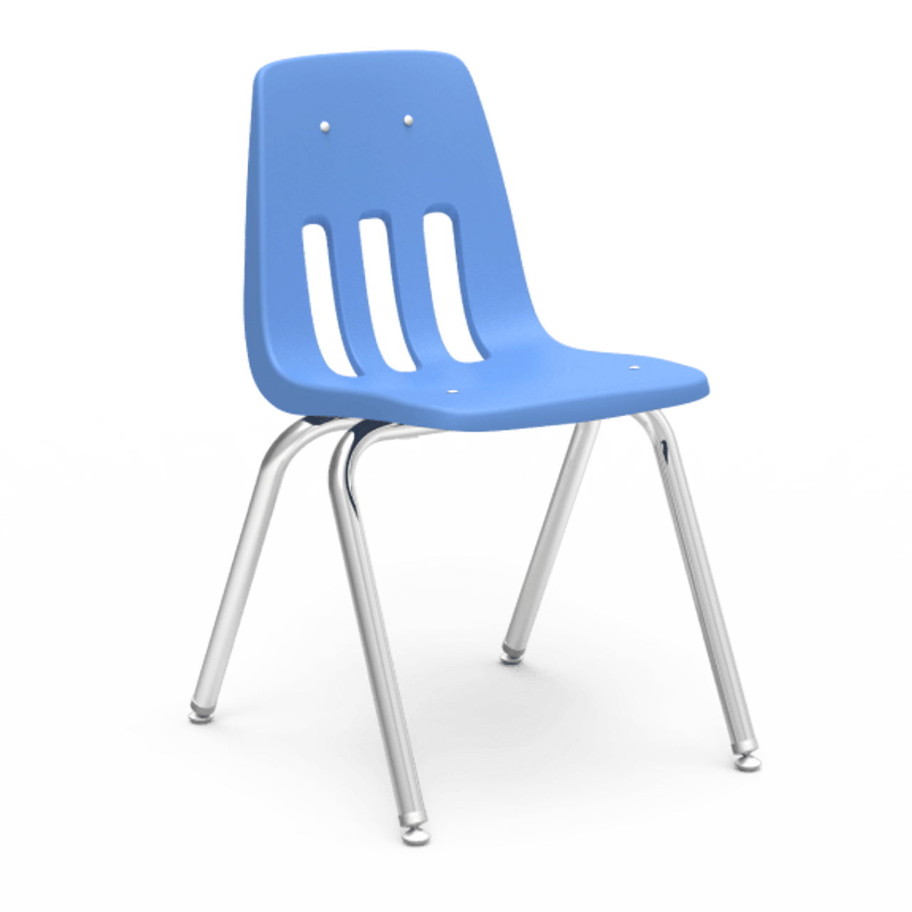 Kaplan Classic Classroom Chrome Plated 10 Chair with Blue Seat - Classroom Furniture