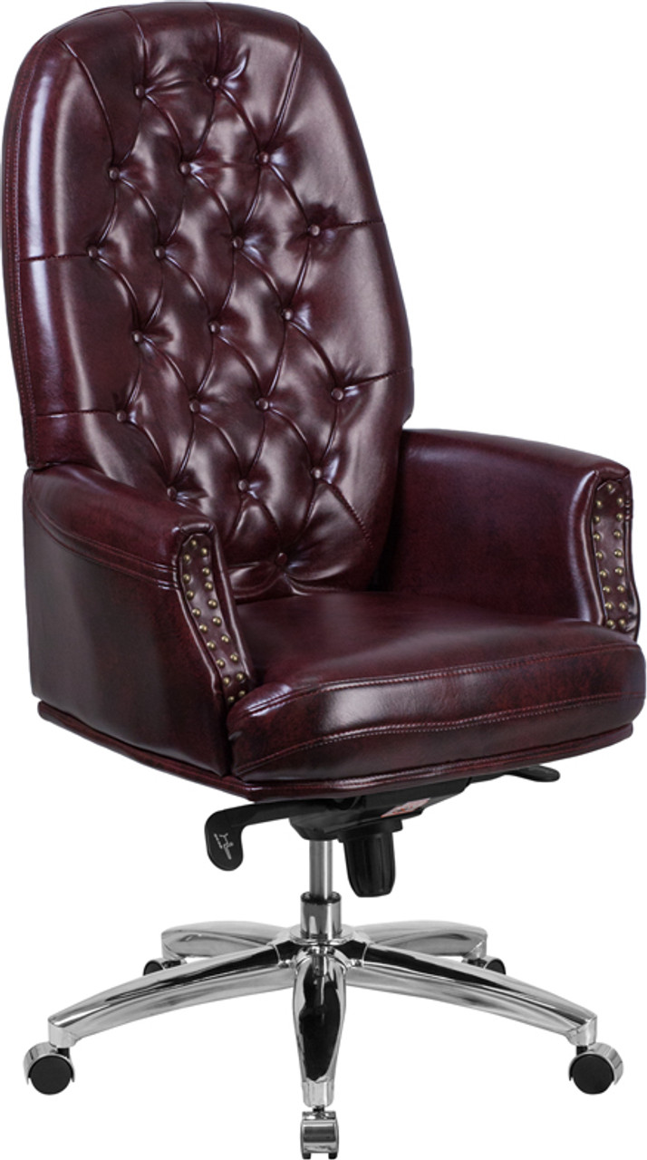 burgundy leather office chair executive