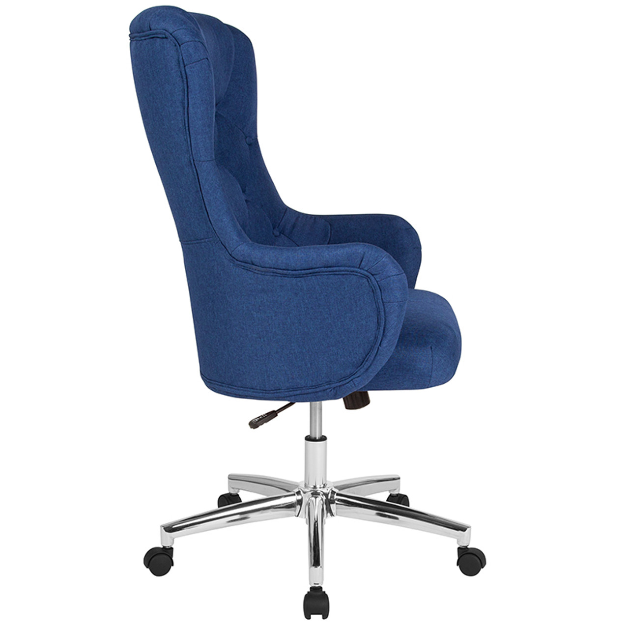 Chambord Home and Office Upholstered High Back Chair in Blue Fabric