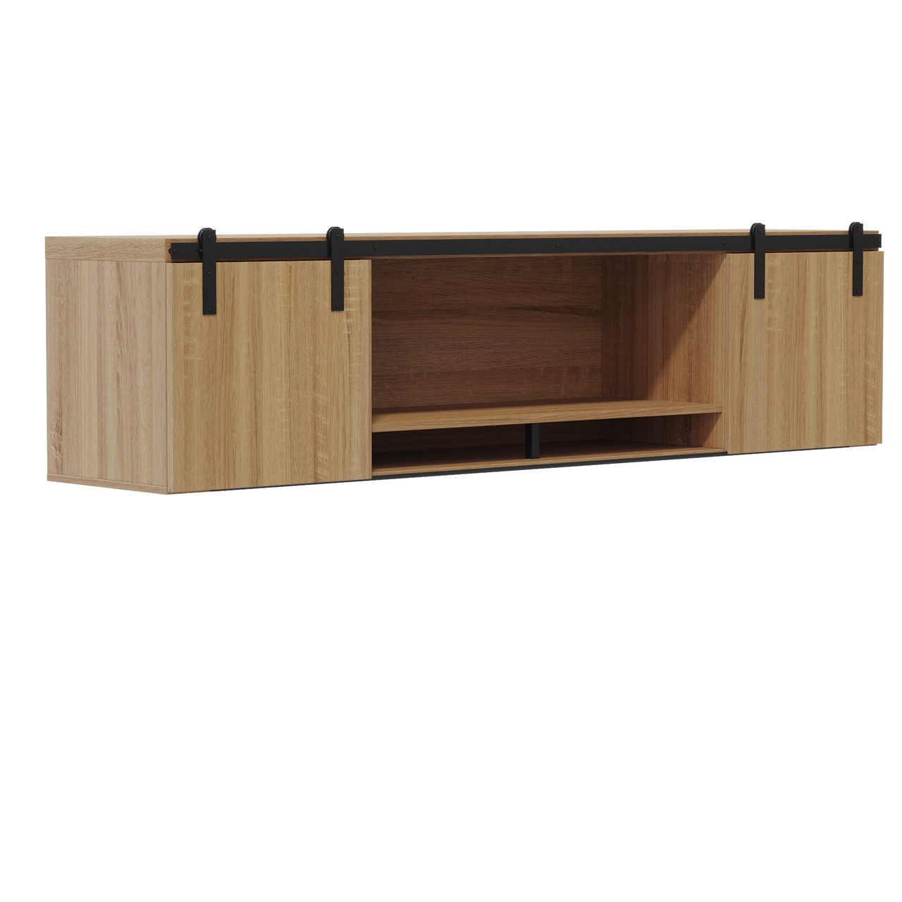Safco Mirella Wall-Mounted Hutch With Wood Doors