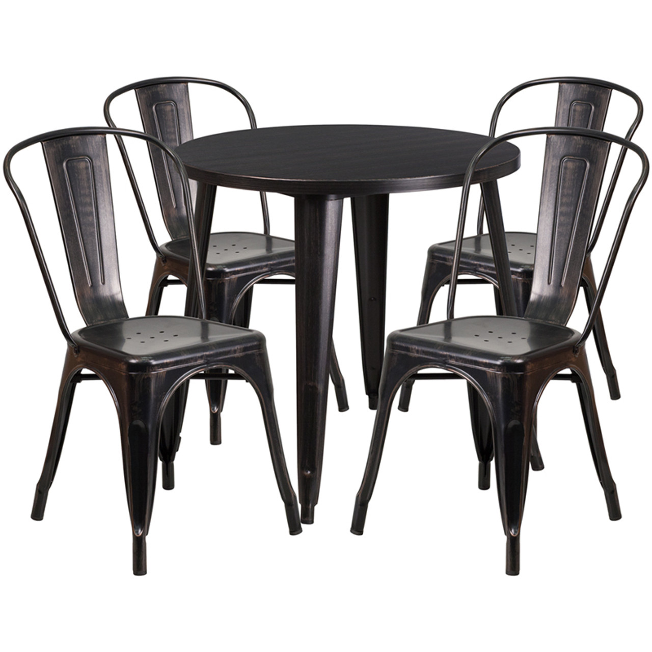 round metal table and chairs