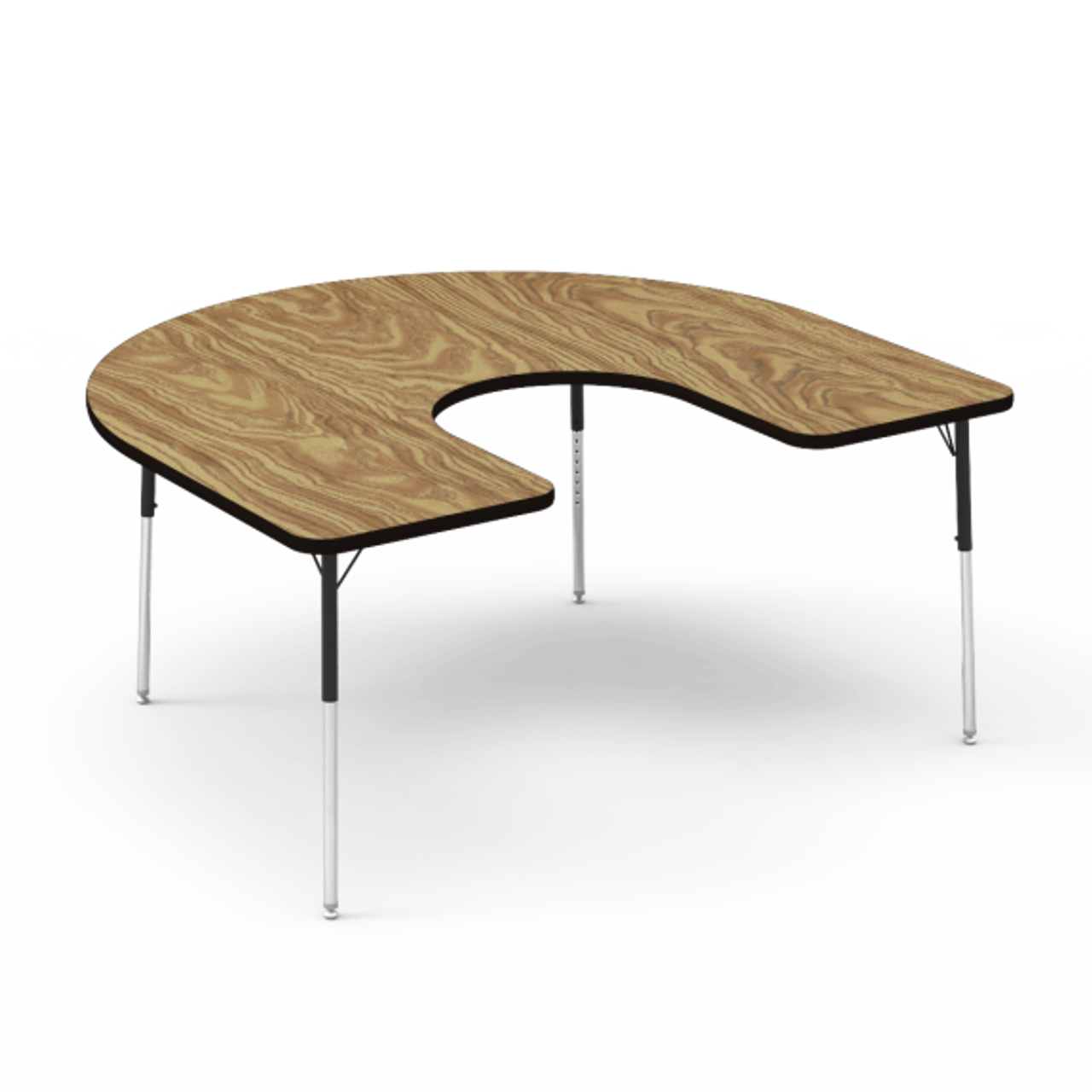 Buy 4000 Series 60 x 66 Horseshoe Activity Table, Medium Oak Top, Char  Black Edge, Char Black Frame