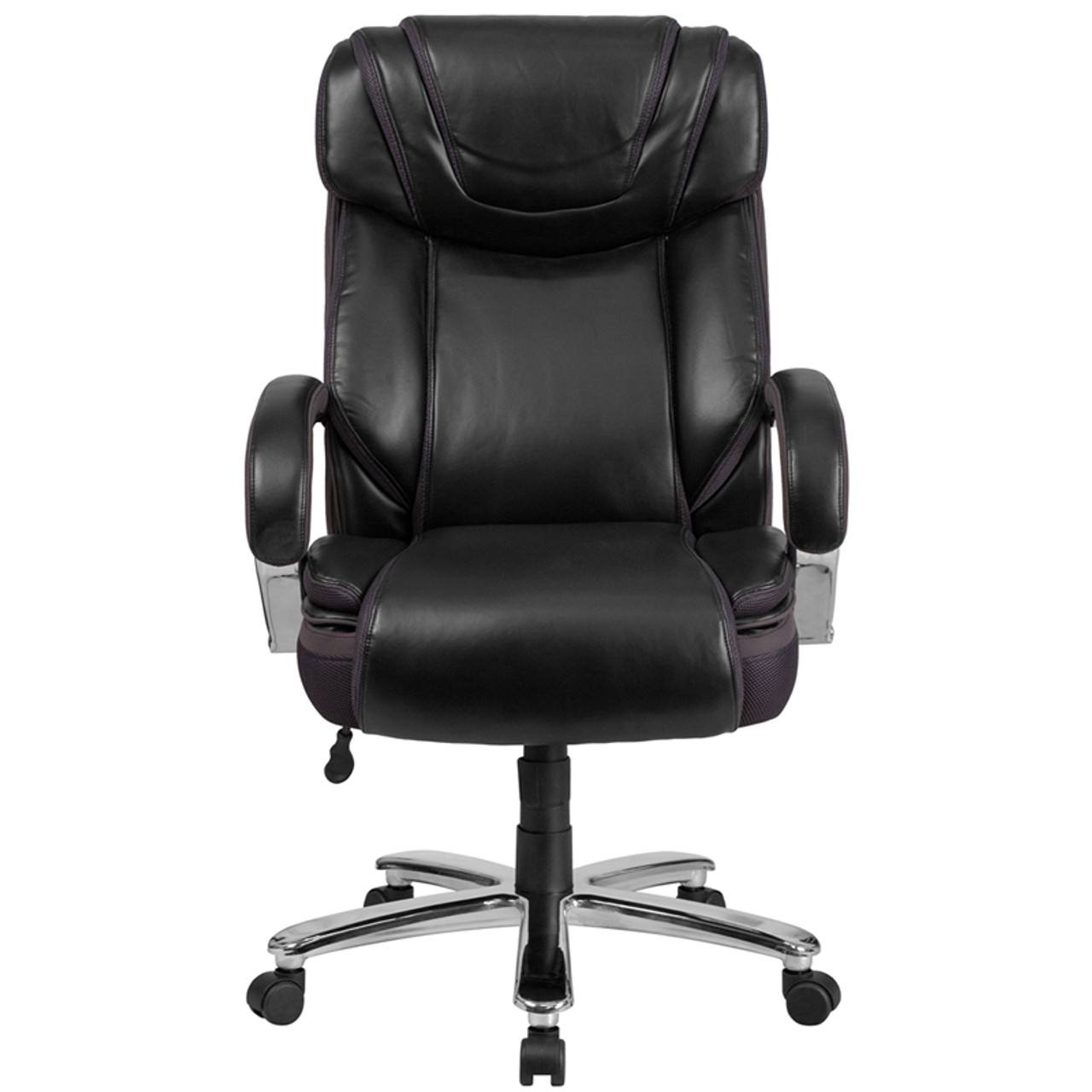 TYCOON Series Big Tall 500 lb. Rated Black Leather Executive