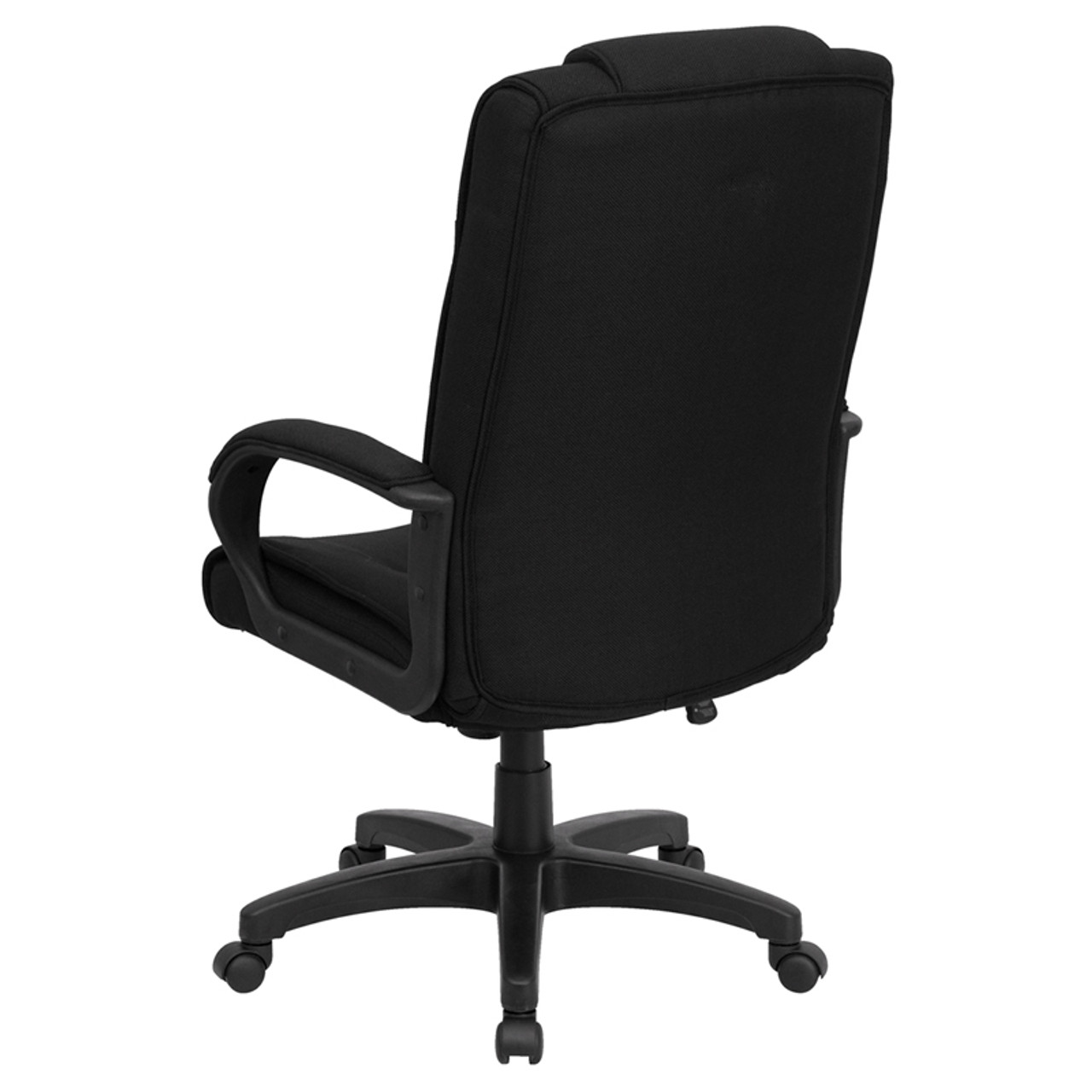 High Back Black Fabric Executive Swivel Office Chair with Arms