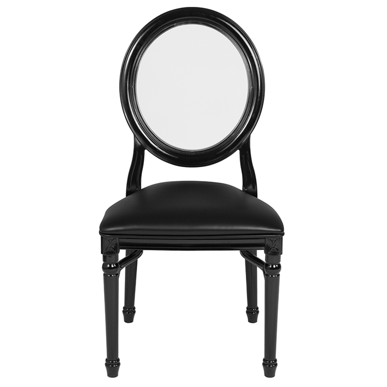 TYCOON Series 900 lb. Capacity King Louis Chair with Tufted Back, Black  Vinyl Seat and Black