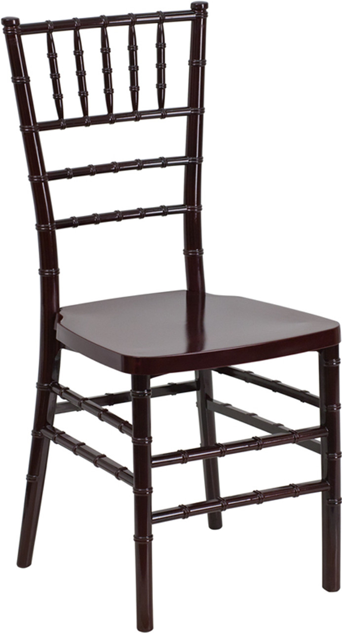 Tycoon Premium Series Mahogany Resin Stacking Chiavari Chair