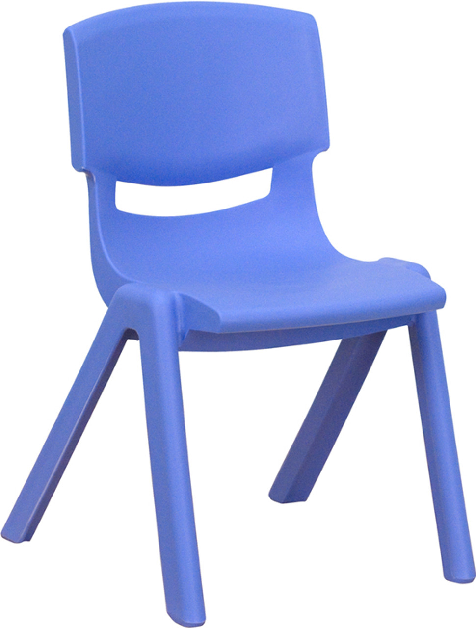 Blue Plastic Stackable School Chair with 12 Seat Height