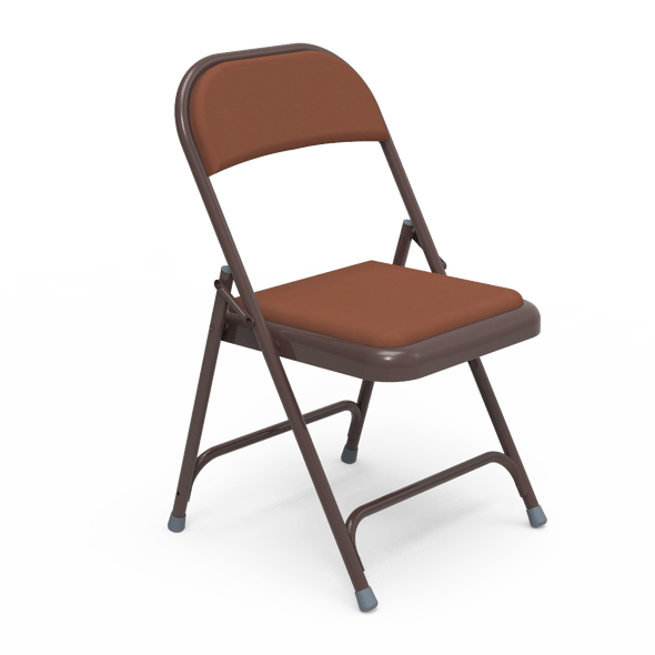 168 Series Steel Folding Chair, Upholstered Seat and Back, Brown Select Vinyl, Mocha Frame 168 Series Steel Folding Chair, Upholstered Seat and Back, Brown Select Vinyl, Mocha Frame