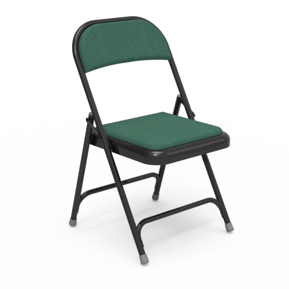 188 Series Steel Folding Chair, Upholstered Seat and Back, Loden Sedona Fabric, Char Black Frame - Set of 4 Chairs