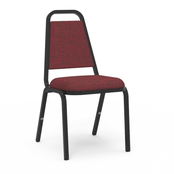 8900 Series Chair with Trapezoidal Back, Dome Seat, Linen Burgundy Vinyl Seat and Back, Char Black Frame