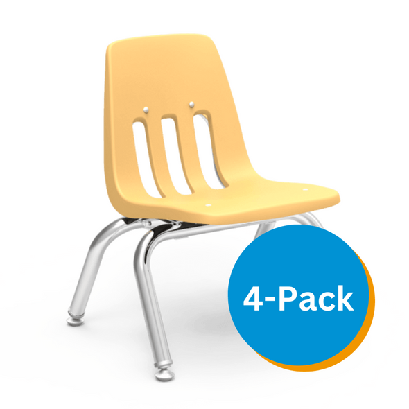 9000 Series 10" Classroom Chair, Squash Bucket, Chrome Frame, Preschool - Set of 4 Chairs