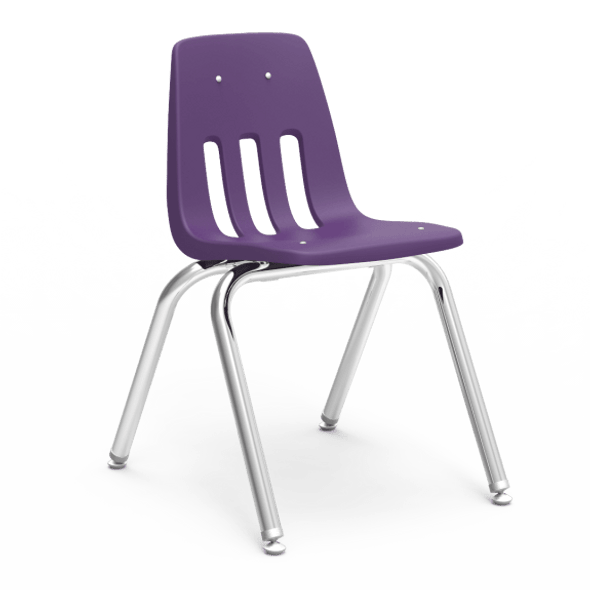 9000 Series 16" Classroom Chair, Purple Iris Bucket, Chrome Frame, 3rd - 4th Grade