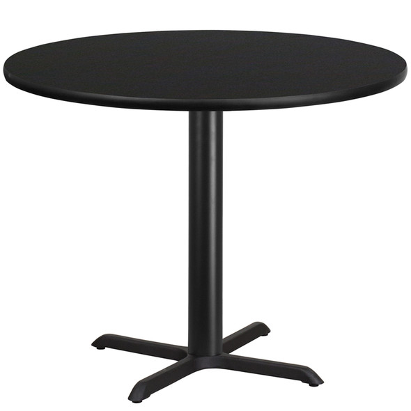 42'' Round Black Laminate Table Top with 33'' x 33'' Table Height Base