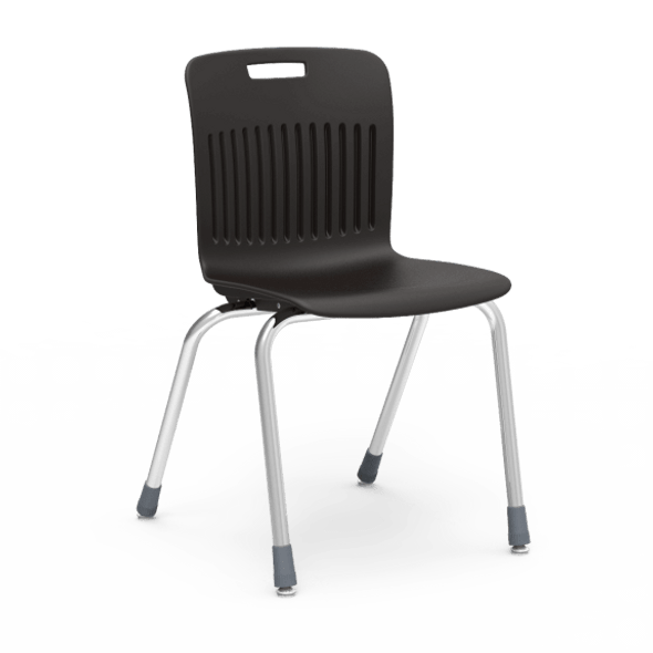 Analogy Series 18" Classroom Chair, Black Bucket, Chrome Frame