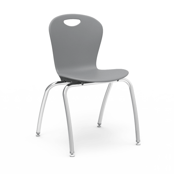 ZUMA Series 18" Classroom Chair with Civitas Frame, Graphite Bucket, Chrome Frame
