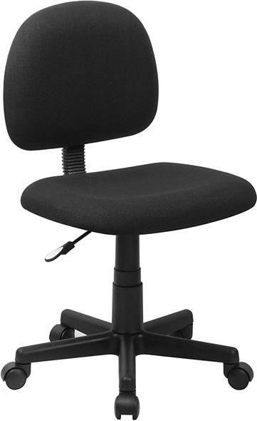 Mid-Back Black Fabric Swivel Task Office Chair