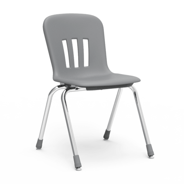 Metaphor Series 18" Classroom Chair, Graphite Bucket, Chrome Frame, 5th Grade - Adult