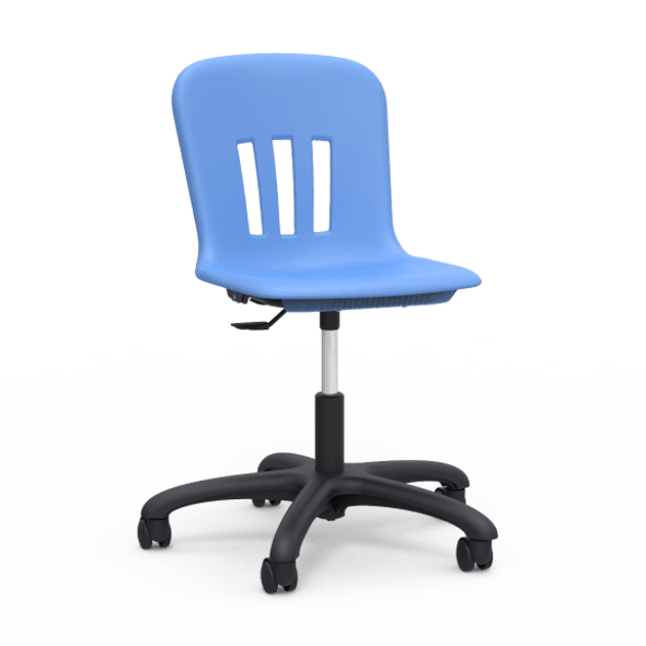 Metaphor Series Task Chair, Sky Blue Bucket, Black Frame