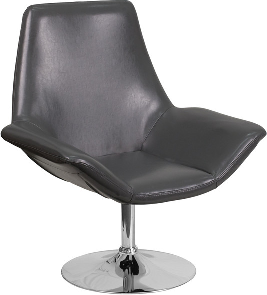 TYCOON Sabrina Series Gray Leather Side Reception Chair