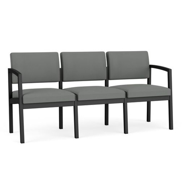 Lenox Steel Waiting Reception 3 Seat Tandem Seating Metal Frame No Center Arms
