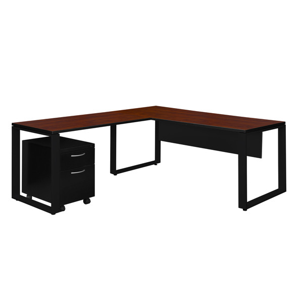 Structure Single Mobile Pedestal L-Desk with Return