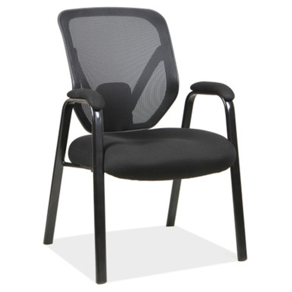 Mesh Back Guest Chair with Arms and Black Frame