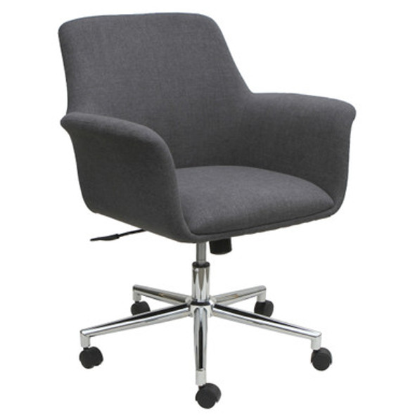 Mid Back Swivel Chair with 5 Star Chrome Base