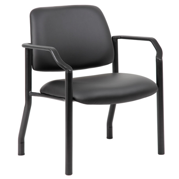 Big & Tall guest chair with antimicrobial vinyl upholstery and waterfall seat for office reception and waiting room seating
