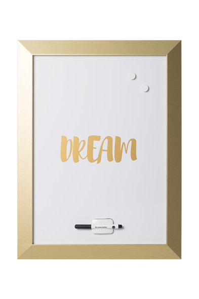 MasterVision Magnetic Dry-Erase Quote Board, "DREAM" Quote, Metallic Frame, 18" X 24",