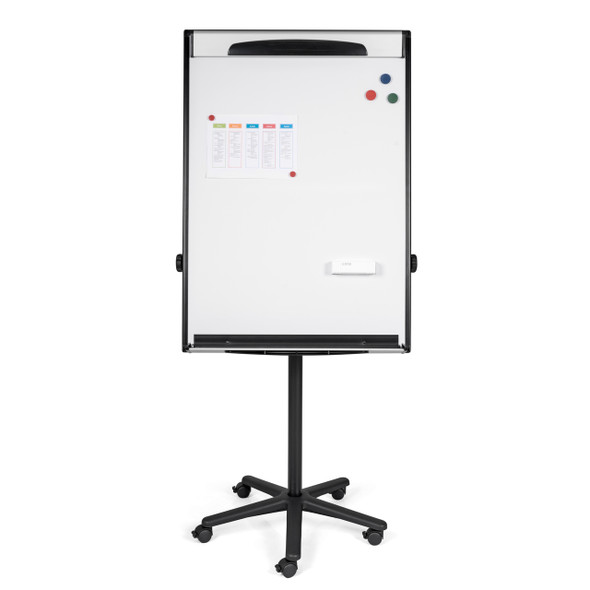 MasterVision Magnetic Steel Dry-Erase Mobile Presentation Easel, Black & Silver, 29.5" X 42"