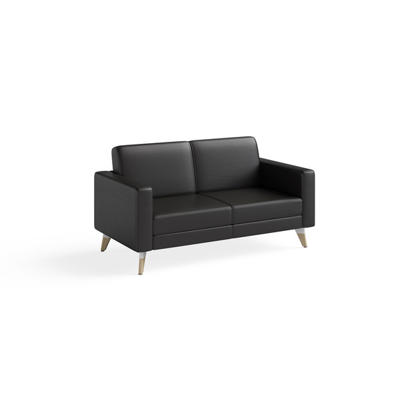 Safco Resi lounge settee in Black vinyl for classrooms and offices