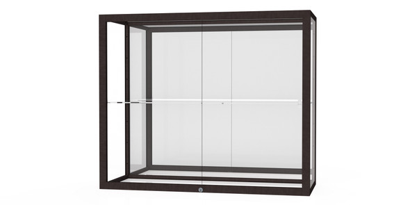 Waddell Champion wall case in Satin aluminum for school hallways and libraries