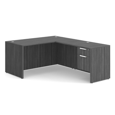 OfficeSource OS Laminate Collection Single 3/4 Pedestal ''L'' Desk - 60'' x 30''