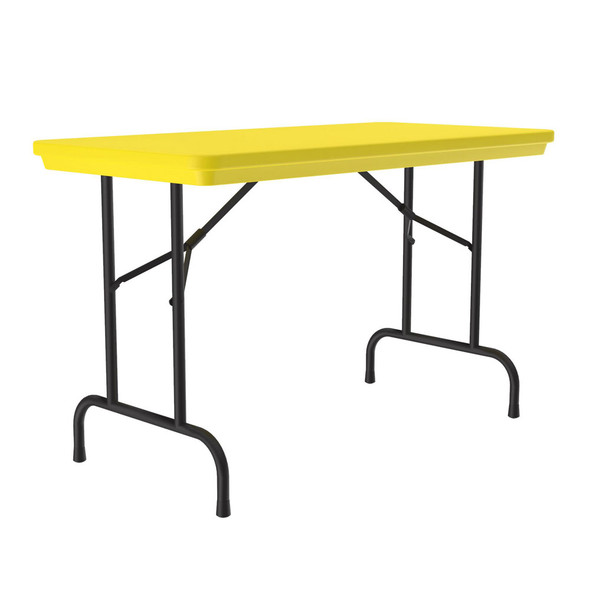 R-Series 24 x 48 blow molded folding table with fixed height for banquet halls and multipurpose event spaces