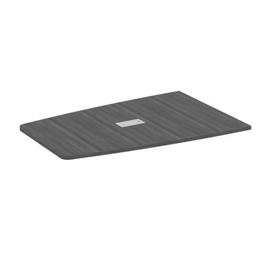 Half boat shaped conference table top in laminate finish for a modern office conference room