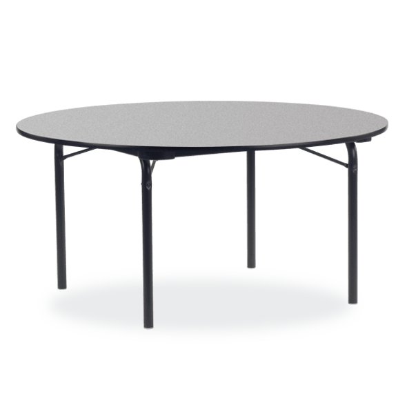 6000 Series 60" Round Folding Table, Grey Nebula Top, Char Black Edge, Char Black Frame