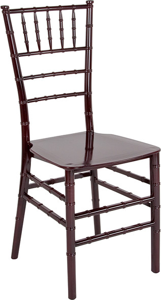 TYCOON Series Mahogany Resin Stacking Chiavari Chair