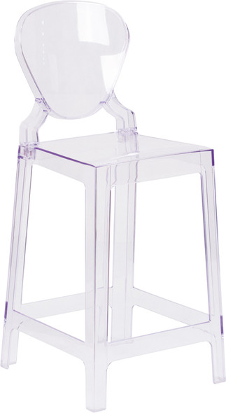 Ghost Counter Stool with Tear Back in Transparent Crystal