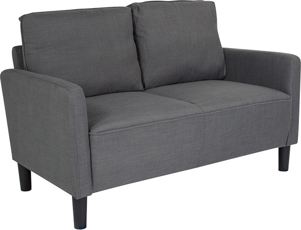 Washington Park Upholstered Loveseat in Dark Gray Fabric