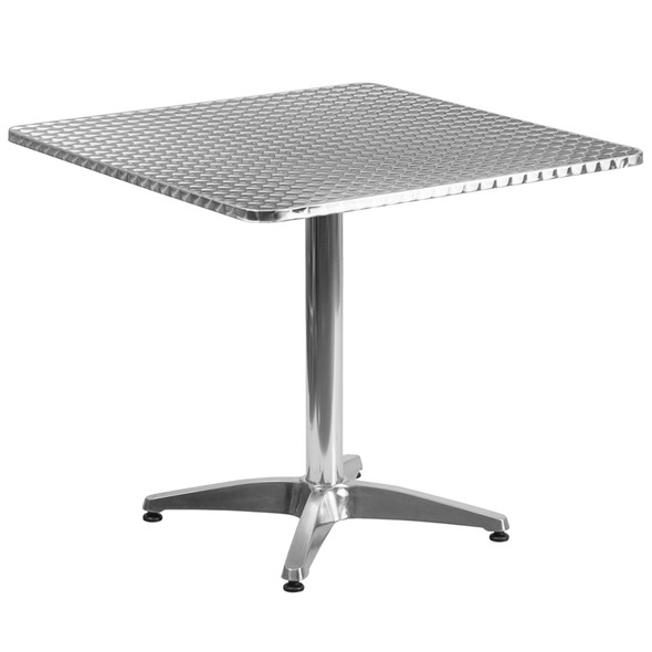 31.5'' Square Aluminum Indoor-Outdoor Table with Base