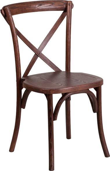 TYCOON Series Stackable Mahogany Wood Cross Back Chair