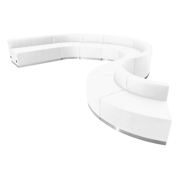 TYCOON Alon Series Melrose White Leather Reception Configuration, 9 Pieces