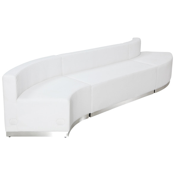 TYCOON Alon Series Melrose White Leather Reception Configuration, 3 Pieces