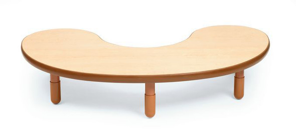 BaseLine® Teacher/Kidney Table - Natural Wood with 12" Legs