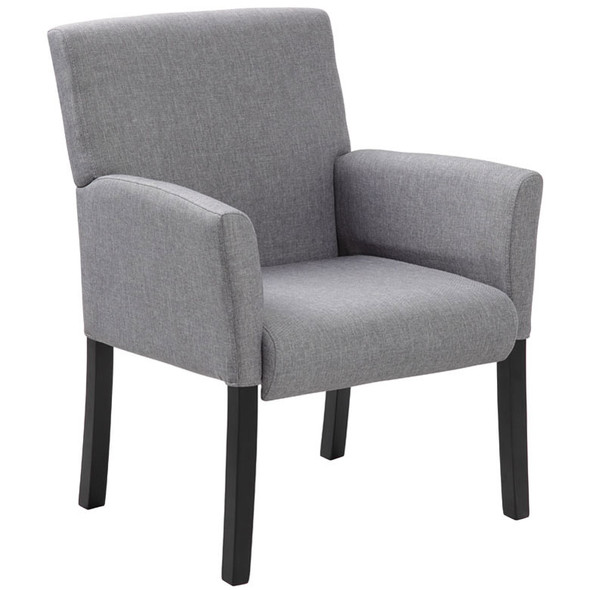 Boss Box Arm guest, accent or dining chair Grey W/Black Base
