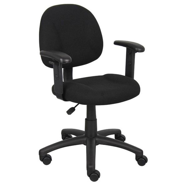Boss Black  Deluxe Posture Chair W/ Adjustable Arms